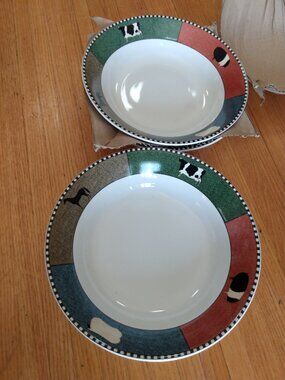 4 Brandon House Warren Kimble Barnyard Animals Cereal Bowls